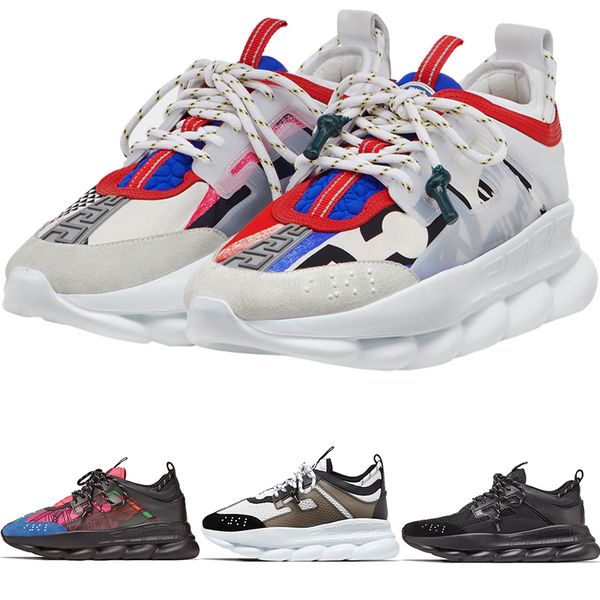 

NEW Chain Reaction Luxury Designer Men Women Casual Shoes Black White Sport Runner Sneakers Walking Lightweight sole Trainers Chaussures