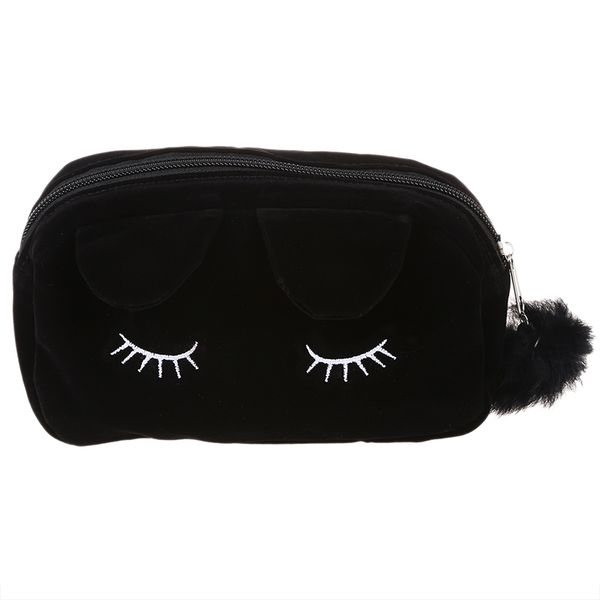 

cartoon storage case travel makeup pouch cosmetic bag (black