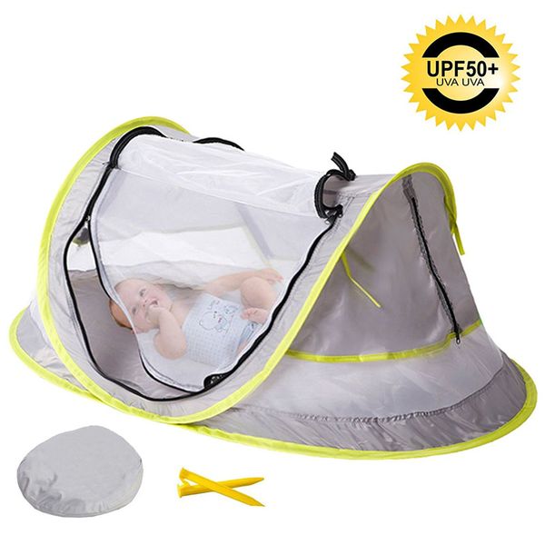 

portable baby up tent outdoor foldable upf50+ sun shelter baby travel bed camping beach anti mosquito infant ultralight tent