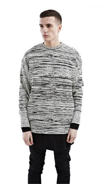 

hoodies autumn high street long sleeved crew neck pullover sweatshirts fashion mens hoodies striped mens designer, Black