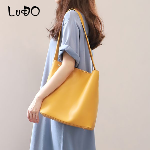 

lucdo fashion large capacity handbags 2020 new korean version women shoulder messenger bags bucket bags bolsa feminina