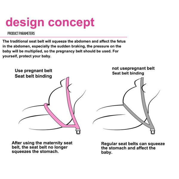 

universal pregnant safety belt with clip pregnant car seat belt adjuster adjustable extender for protect unborn baby