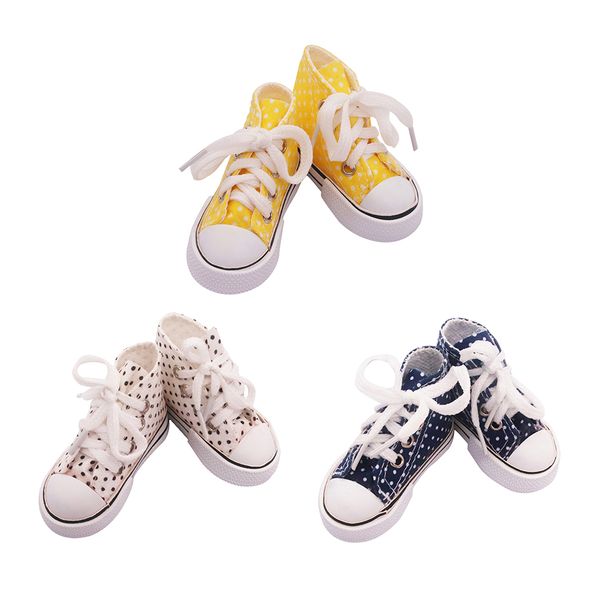 

3 pairs 7.5cm canvas shoes 1/3 doll shoe diy dress up accessory