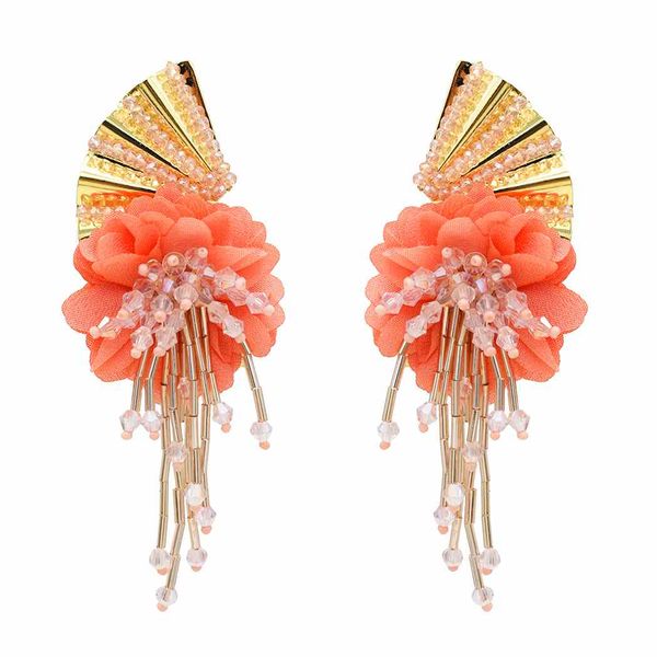 

европа и соединенные штаты новые четыре цвета крылья бабочки цветок кисточка бриллиантовые серьги, Silver