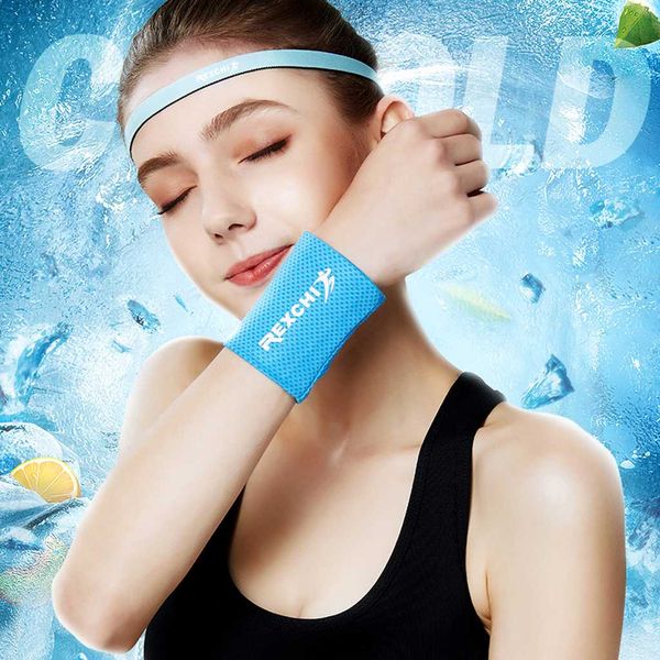 

rexchi 2 pcs elastic wristband women cool ice silk wrist support ultralight brace gym fitness weightlifting basketball tennis, Black;red