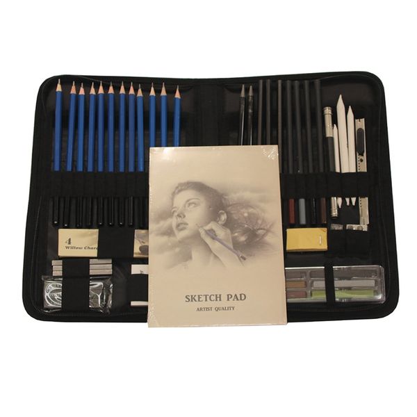 

48pcs sketch pencil set professional sketching drawing pencils kit carry bag art painting tool set