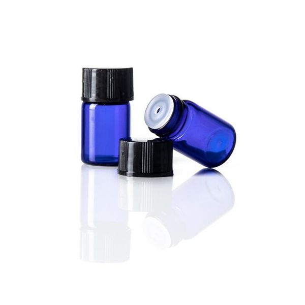 

100 x 2ml cobalt blue glass essential oil bottle with plastic lid 2ml glass bottle mini vials mini glass container lx2226
