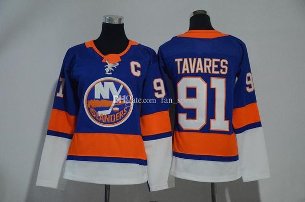 

2019 Men Women Youth Kids New York Islanders Jerseys 91 John Tavares Blue Blank Jerseys All Stiched Hockey Jersey Boy Girls