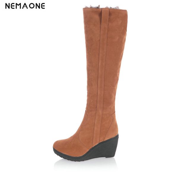 

2019 women 8cm high heel knee high snow boots fashion erogenous women shoes to keep warm in winter casual party shoes, Black