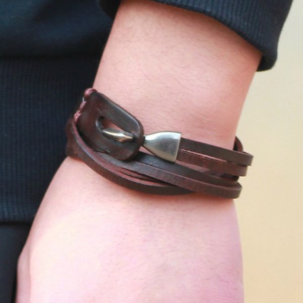 

cibocibo retro bracelet men 2019 classic design bracelet men simple vintage armband fashion gift for wristband, Golden;silver