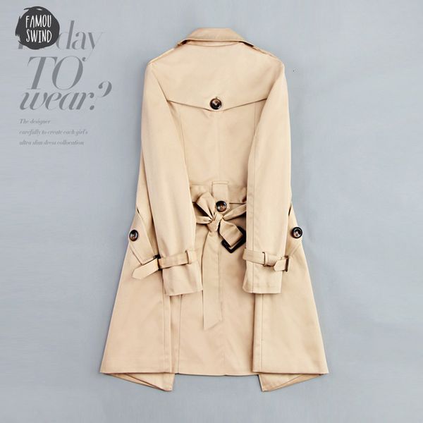 

long trench windbreaker 2019 fashion double breasted coat women khaki slim belt cloak mujer new female abrigos brazil button lh810, Tan;black