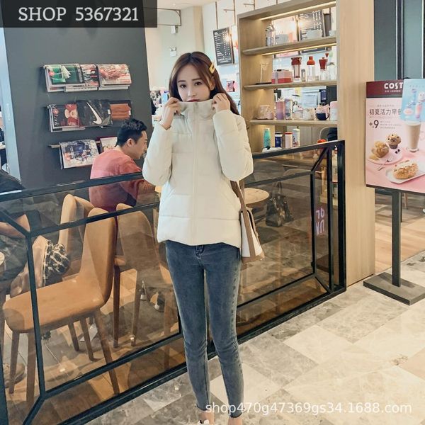 

2019 winter tide student original the night wind thickening cotton-padded clothes short fund easy cotton woman loose coat, Black