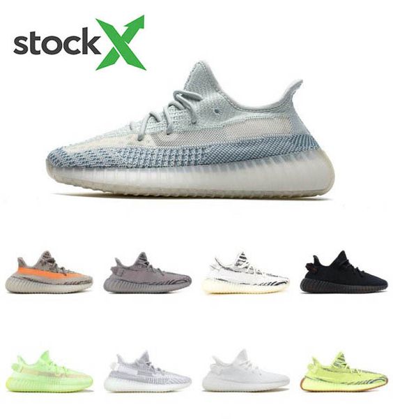 

kanye west designer shoes with stockx stickers zebra beluga triple white v2 black static 3m reflective running shoes men women us13
