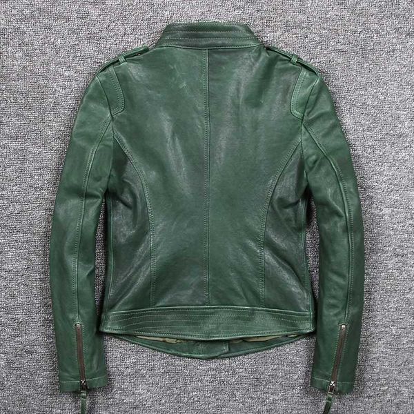 

geniune jacket sheepskin leather jackets for women motocycle spring autumn coat jaqueta de couro 1620 mf119, Black