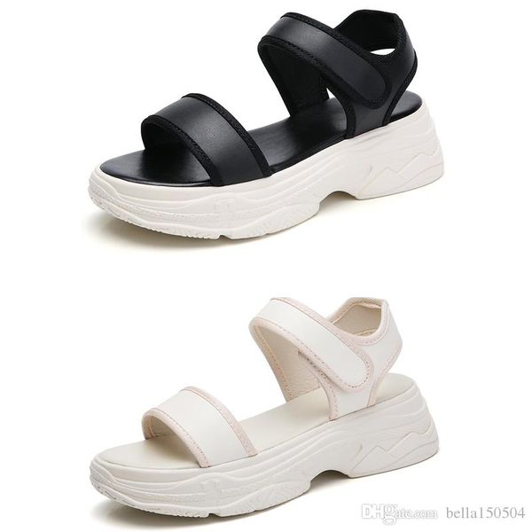 

designer ladies sports sandals luxury genuine leather brand women's leisure sandals fashion outdoor beach casual girls shoes quali, Black