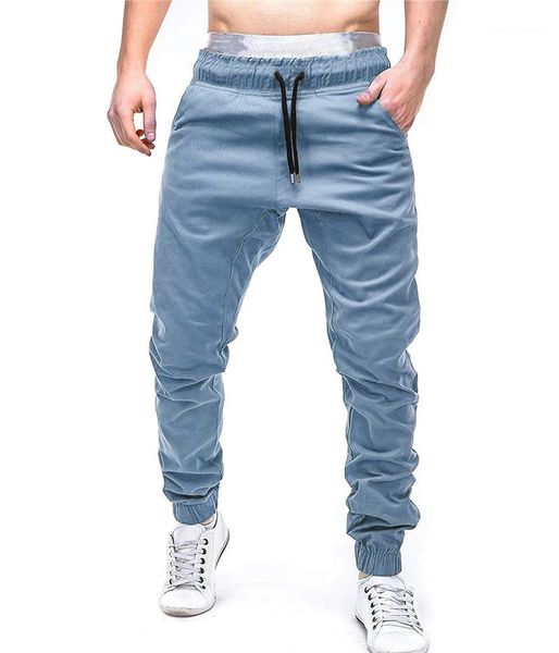 

plus size solid color belt mens cross pants with pocket casual sport leggings loose mens pants 10colors, Black