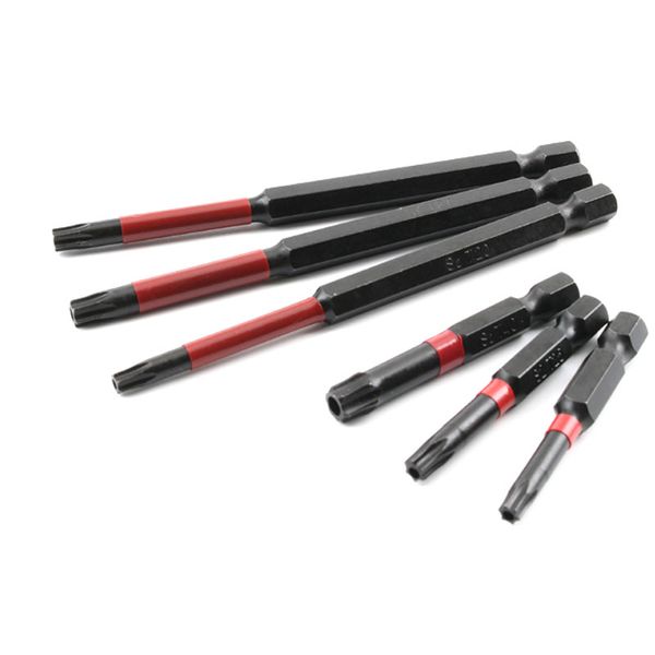 

one pcs anti slip torx screwdriver bits 1/4" shank magnetic electric star screwdriver head t8 t9 t10 t15 t20 t25 t27 t30 t40
