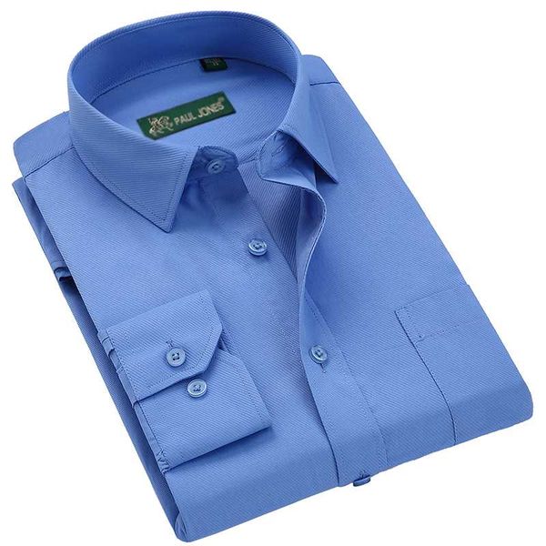 

pauljones classic long sleeve dress shirts men business formal shirt male casual social shirt office working wear, White;black