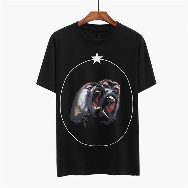 

luxury mens designer t shirt roar orangutan monkey circle star short sleeve men women summer t shirt tee size s-xl, White;black