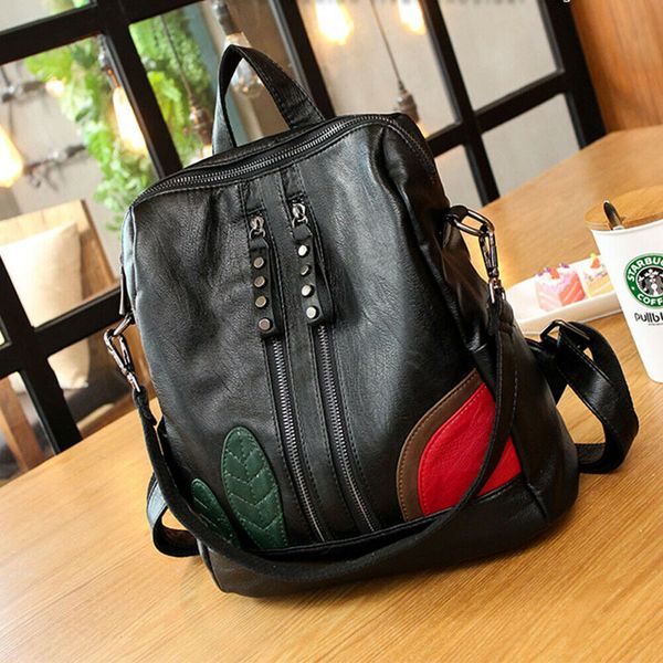 

new women bag lady leather backpack anti-theft rucksack school travel shoulder bag fashion mytilfunction