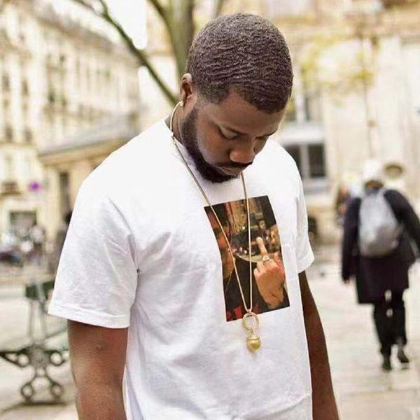 

летние мужские o-образный вырез tshirts мода блаженны письма короткого рукава футболка дизайнер пара хлопковые рубашки одежда специальная, White;black