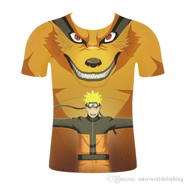 

naruto 3d digital print mens tshirts short sleeve crew neck couples designer male casual tees, White;black