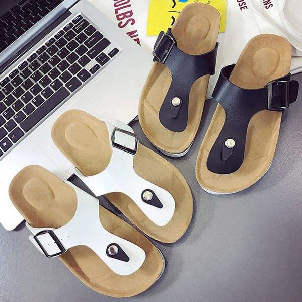 

new style women thong artificial pu sandals wear resistant non-slip beach sandals, Black
