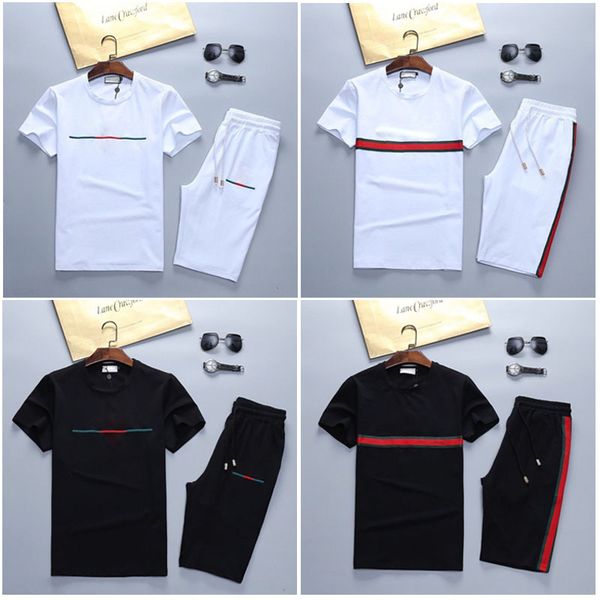 

2020 летних мужских костюмы maserati printed мужчина стойло воротник o-образный вырез коротких рукава пуловер с повседневным jogger брюки ко, Gray