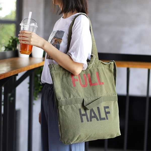 

mori retro canvas handbag simple literary letter shoulder canvas bag japan and south korea wild large capacity messenger bag
