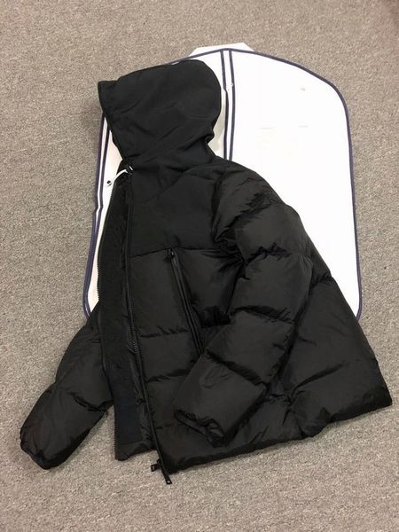 

2019 official website new productsbrand men winter down coat down parkas hooded men's new men's color ribbon down jacket, Black