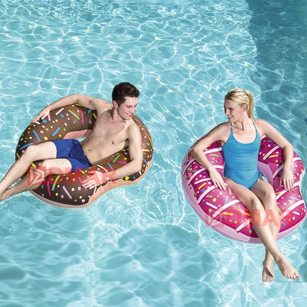 

inflatable donut swimming ring giant pool float toy circle beach sea party inflatable mattress water kid sale