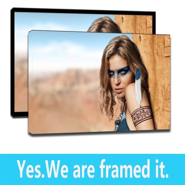 

cute lndian woman canvas art print picture wall art decor painting wall decor - ready to hang - frame