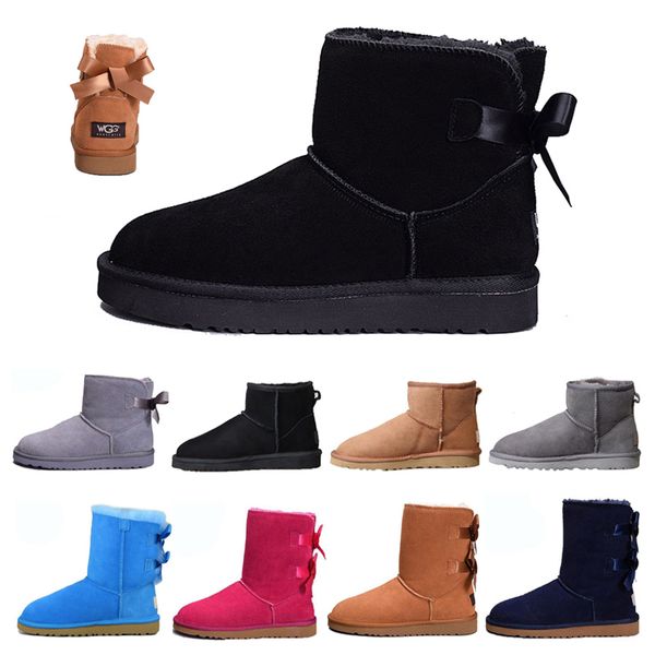 

winter boots fur boots for women navy high two bows khaki ankle chestnut designer winter boots womens ankle knee boot, Black