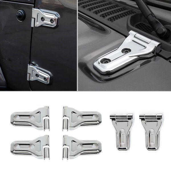 

abs chrome door hinge 2door version decoraion 12pcs for jeep wrangler jl 2018+ factory outlet high quatlity auto exterior accessories
