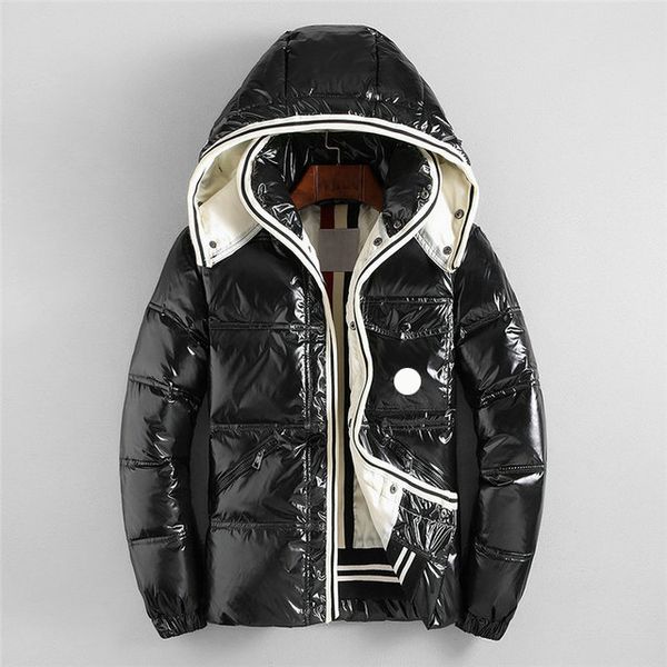 

Moncler men down jacket men de igner winter jacket large ize luxury hiny fabric men down jacket french fa hion brand high coat, Black