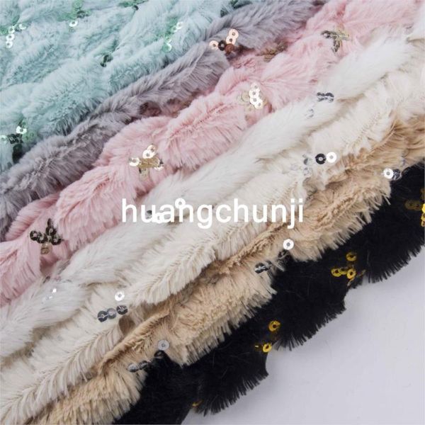 

new fashion plush embroidered wafer embroidered clothing scarf cushion shoes home service crafts faux fur fabric 160*180cm/pcs, Black;white