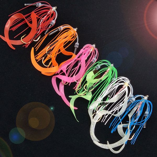 10PCS Silicone Skirt Jig Replacement Twin Hook Slider Rig Spare Hooks Assist