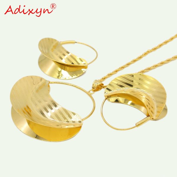 

adixyn png bag necklace/earrings/pendant jewelry set for women gold color/copper african/ethiopian wedding/party gifts n11011, Silver
