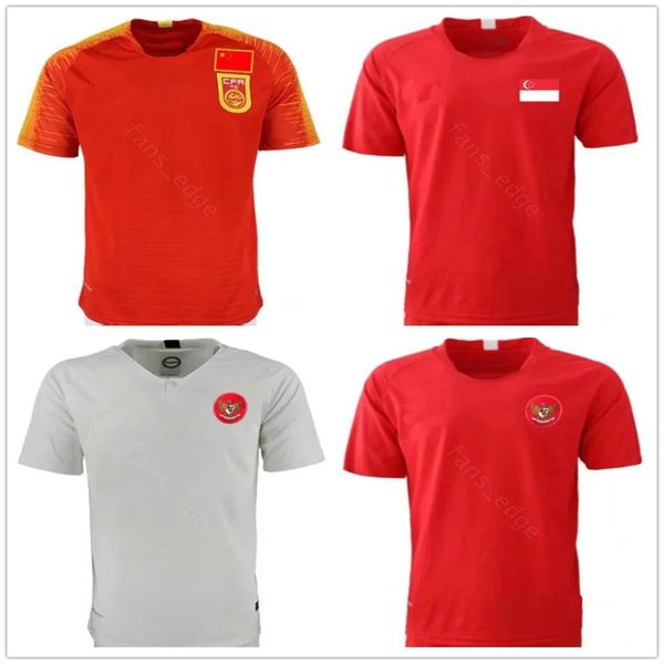 

2019 National Team Singapore China Home Soccer Jerseys Customize Any Name Any Number Indonesia Home Away Red White Football Shirt