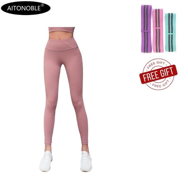 

aitonoble 2020 new long yoga pants fitnesswear jumpsiut ladies sport clothes women running pants, White;red
