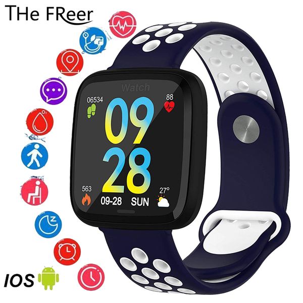 

new smart watch for men women f15 bluetooth heart rate blood pressure oxygen monitor watch ip67 waterproof smart wearable, Slivery;brown