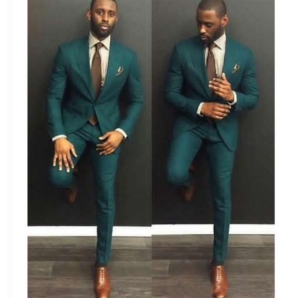 

2019 dark green slim fit men wedding suits formal groom tuxedos prom suits custom made (jacket +pants), Black;gray