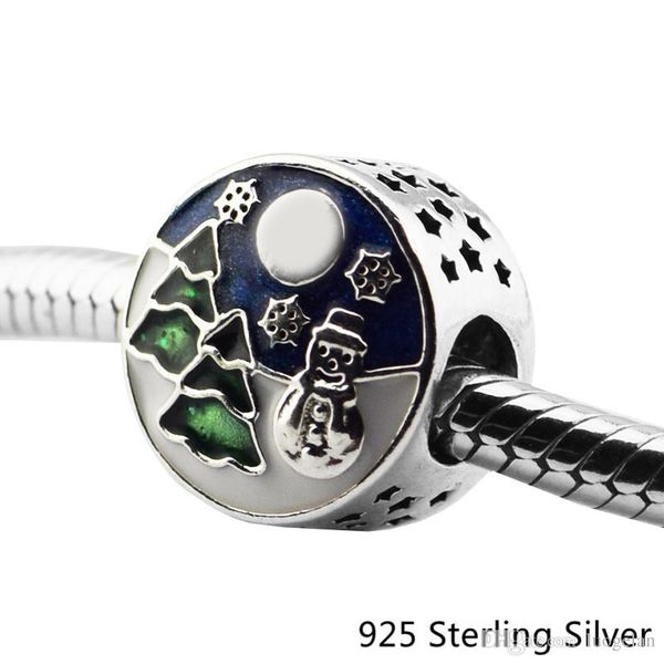 

authentic 925 sterling silver jewelry snowy wonderland original charms beads fits pandora bracelets for women, Bronze;silver