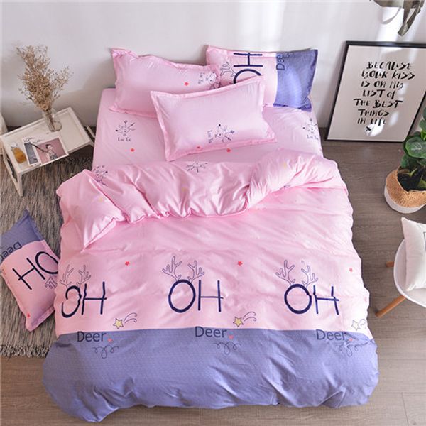 

letter high end bed sheet sets spring and autumn 4 piece suit letter print cotton royal bedding suit ing