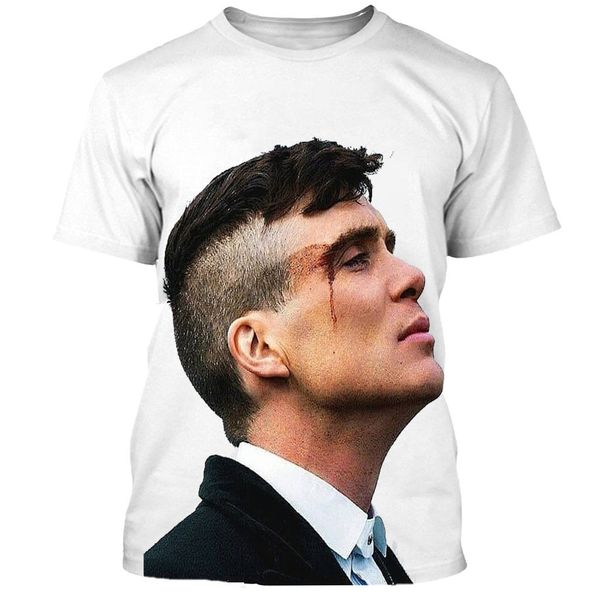 

fashion men/women classical peaky blinders harajuku summer style funny 3d print casual t-shirt h287, White;black