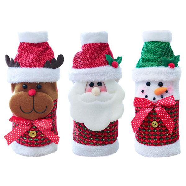 

christmas non-woven wine bottle cover wide scope of application daily durability household decor for new year dinner party