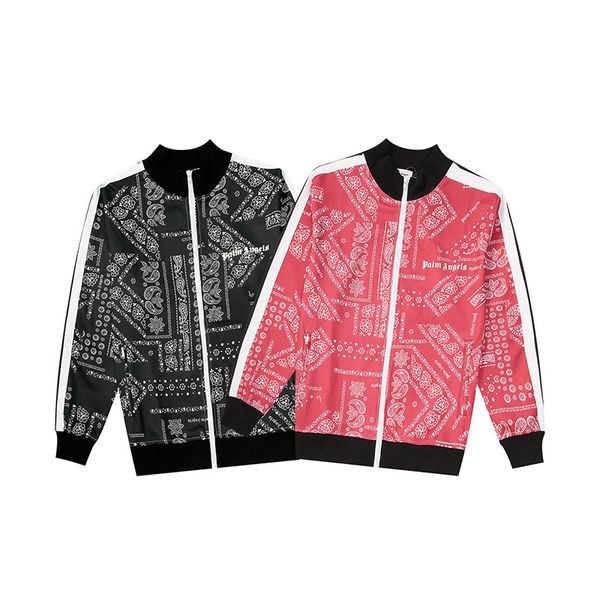 

PALM ANGELS Cashew Flowers Sport Jackets Fashion Zipper Outerwear Men Women Couple Casual Jackets School Style HFLSJK335