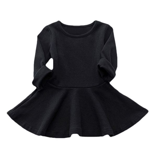 

vestido infantil baby girl dress 7 candy color long sleeve solid princess casual toddler kids dress baby girl clothes, Red;yellow