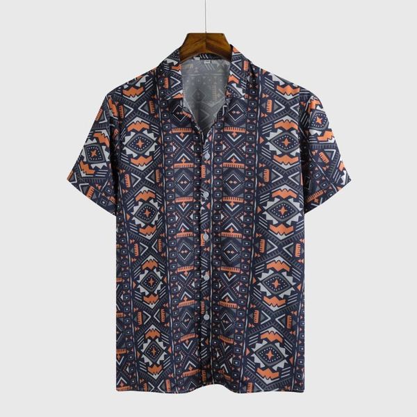 

print summer sell men's beach shirt fashion short sleeve geometric loose casual shirts hawaiian streetwear, White;black