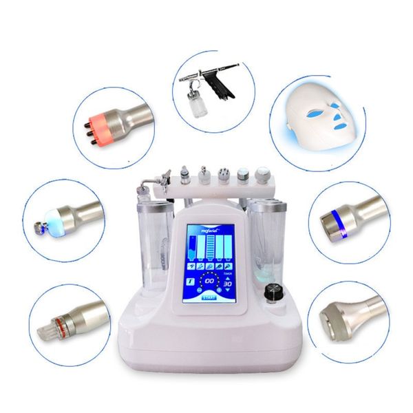 

hydra facial machine 7 in 1 rf galvanic cooling oxygen dermabrasion hydro machine for skin rejuvenation cleansing, Black;white
